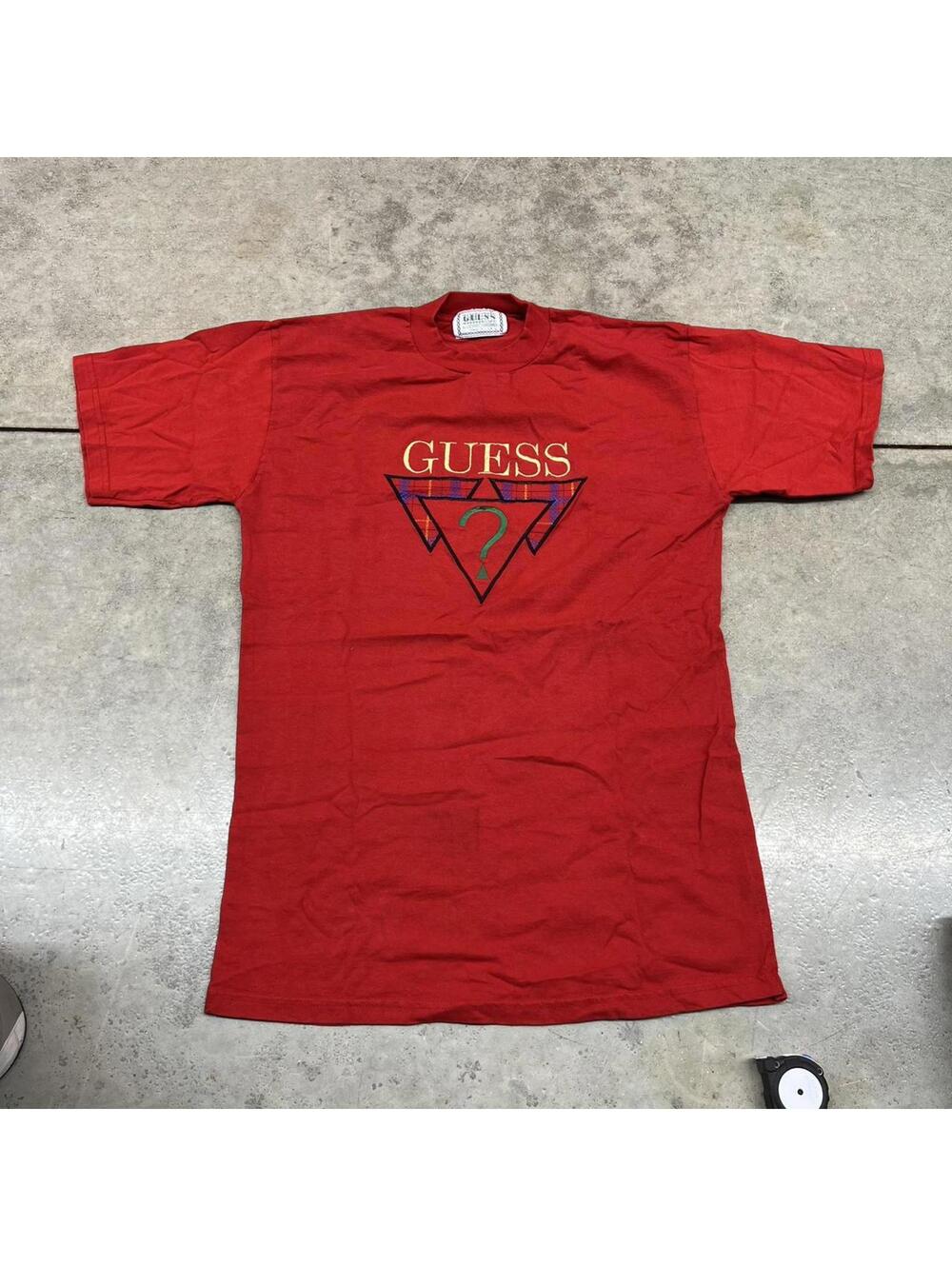 vintage guess jeans made in usa red shirt size large - Picture 1 of 3